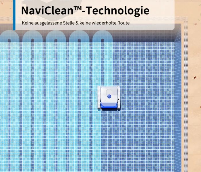 Der PC100 verwendet hochentwickelte Algorithmen und präzise Bewegungssensoren, um Ihren Pool effektiv zu reinigen. Mit einer einzigen Batterieladung kann er eine Fläche von bis zu 288 m² abdecken, was ausreicht, um einen typischen rechteckigen Pool mit den Abmessungen 5 x 10 Quadratmeter zweimal zu reinigen. (Foto: UBTECH Robotics)